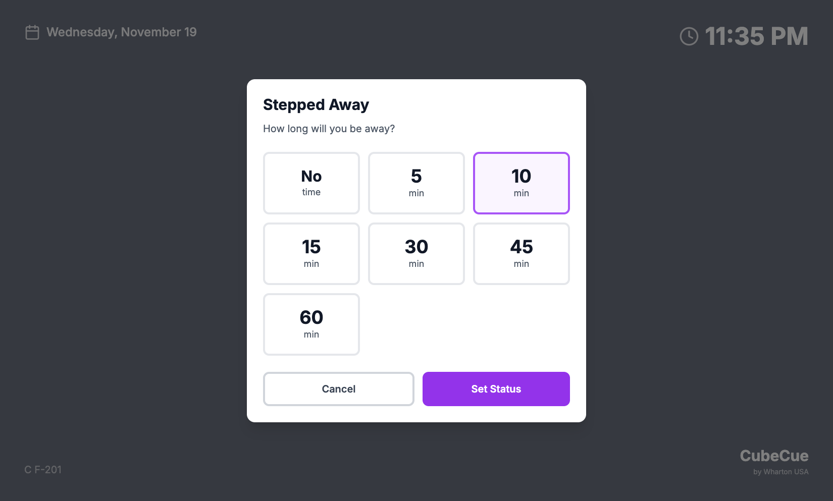 CubeCue Display - 5 Time Selector